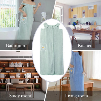 Халат за баня GoodTop, подходящ за носене, женски душ, мека, модна, удобна кърпа за баня за дами, домашен текстил, кърпи за баня и сауна