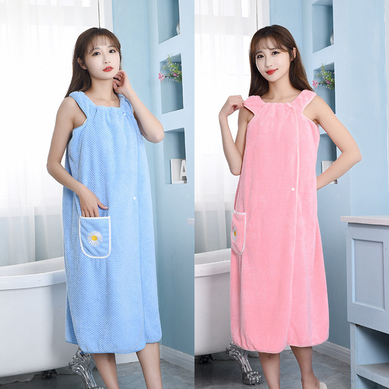 GoodTop purtabil halat de baie femeie duș femei moale la modă prosop de baie confortabil pentru doamnă textile de casă prosoape de baie și saună