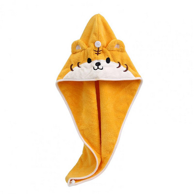 Ručnik za sušenje kose Ručnik za kupanje od koraljnog flisa Duga šešir za sušenje kose Dječji šeširi u obliku tigra s crtićima Mekani za kožu šeširi u obliku trokuta