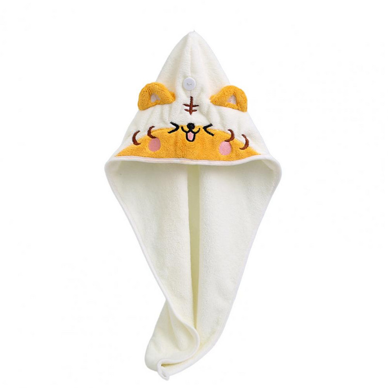 Ručnik za sušenje kose Ručnik za kupanje od koraljnog flisa Duga šešir za sušenje kose Dječji šeširi u obliku tigra s crtićima Mekani za kožu šeširi u obliku trokuta