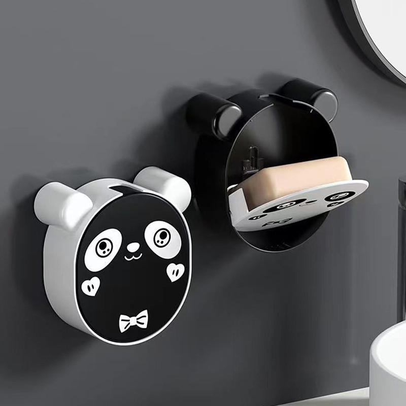 Zidna kutija za sapun s odvodom Panda Kutija za sapun s preklopnim poklopcem Posuda za sapun s odvodom Držač za sapun bez odvoda Stalak za pohranu u kupaonici