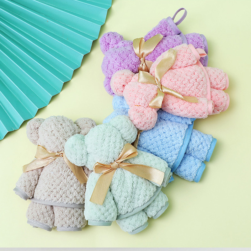 30/35/40/75 Poklon za vjenčanje, rođendan Medvjedić Ručnik Koralj Baršun Kreativni dar Ručnik za pranje lica Super upijajući mekani ručnik