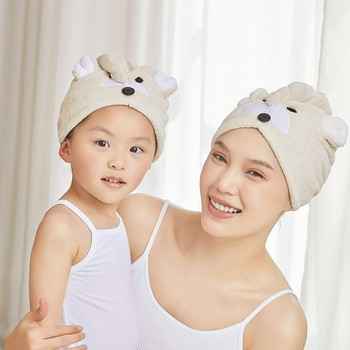 Нова кърпа за коса за деца, момиче, сладко анимационно животно, панда, лисица, кърпа за коса, полиестерна абсорбираща водна баня кърпа за коса за деца