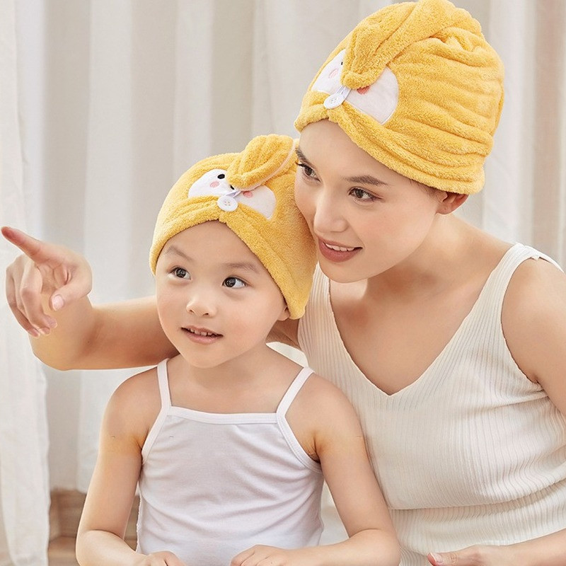 Prosop de păr nou pentru copii Fată Animal drăguț din desene animate Panda Vulpe Prosop de păr Poliester Absorb apă Prosop de păr pentru baie pentru copil