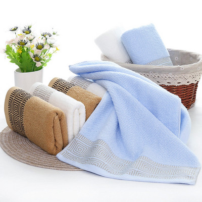 T067A Bezmaksas piegāde neliela dāvana kokvilna Absorbent Home viesnīca gaiši zils kakhi ziloņkauls 35x75cm pieaugušo žakarda sejas dvielis