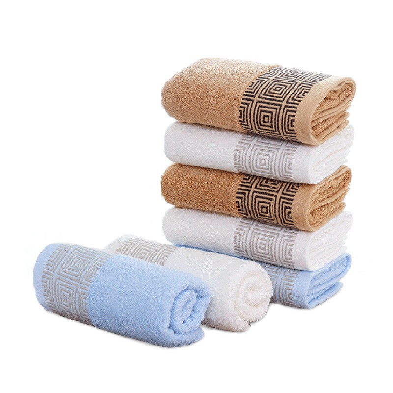 T067A Livrare gratuită mic cadou bumbac Absorbant Home hotel albastru deschis kakhi fildeș 35x75cm adult Jacquard prosop de față