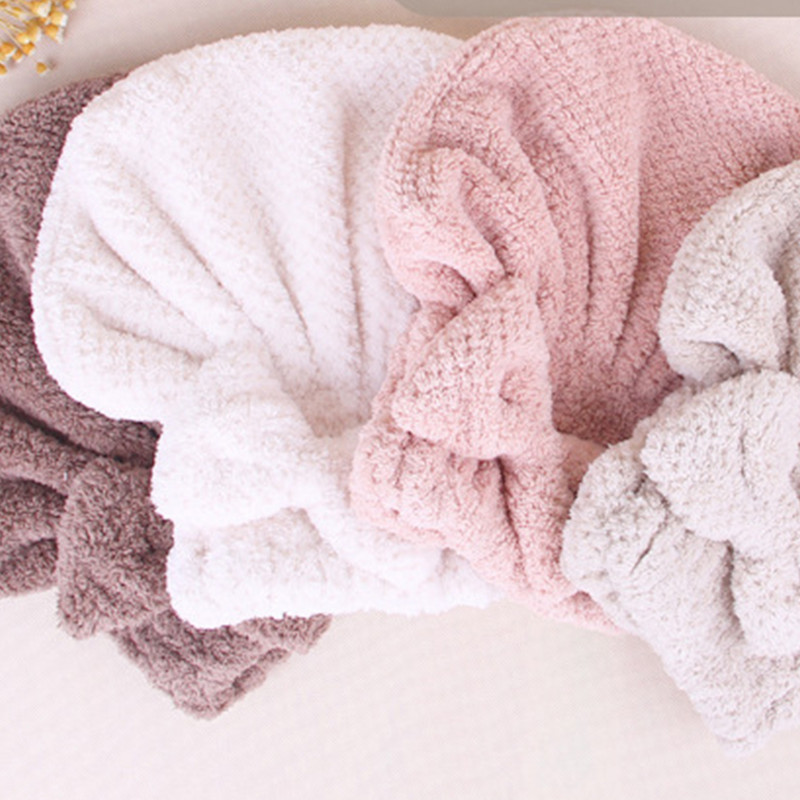 Moteriškos, mergaičių sugeriančios plaukų džiovinimo kepuraitės rankšluosčiai, poliesterio, suaugusiems sustorėjusi Bowknot dušo kepuraitė