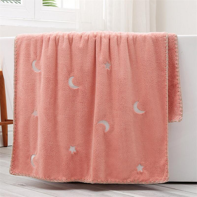 Izvezena zvijezda Mjesec Trešnja Medvjed Ručnik visoke gustoće Mekani ručnik od koraljnog flisa Upijajuće lice Ručnik za kupanje za odrasle Pokrivač za bebe