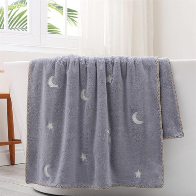 Izvezena zvijezda Mjesec Trešnja Medvjed Ručnik visoke gustoće Mekani ručnik od koraljnog flisa Upijajuće lice Ručnik za kupanje za odrasle Pokrivač za bebe