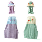 Umotavanje ručnika za kosu za žene Haljina za kupanje od koraljnog flisa Suknja Šešir za sušenje kose u obliku cvijeta Turbani za kosu za mokru dugu kosu Super mekani