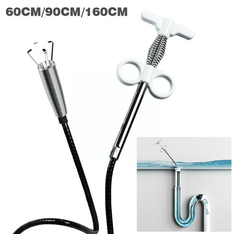 Metalinis vielinis šepetys Rankinis virtuvės kriauklės valymo kabliukas kanalizacijos vamzdžių įrankių valymas namų reikmenys spyruoklinis valiklis plaukų gilinimo įtaisas O9E7