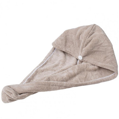 Super upijajući suhi ručnik za kosu s gumbom Šešir za sušenje kose od koraljnog flisa Praktična kapa za kosu za kupanje Šešir