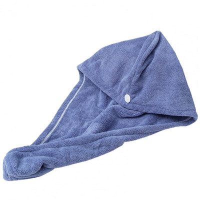 Super upijajući suhi ručnik za kosu s gumbom Šešir za sušenje kose od koraljnog flisa Praktična kapa za kosu za kupanje Šešir