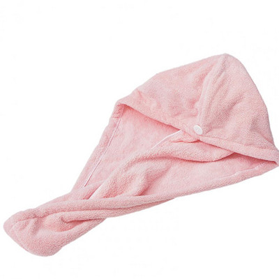 Super upijajući suhi ručnik za kosu s gumbom Šešir za sušenje kose od koraljnog flisa Praktična kapa za kosu za kupanje Šešir