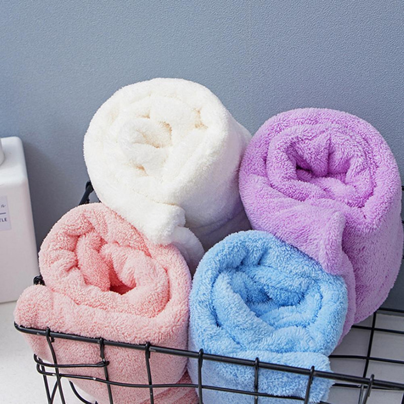 Super upijajući suhi ručnik za kosu s gumbom Šešir za sušenje kose od koraljnog flisa Praktična kapa za kosu za kupanje Šešir