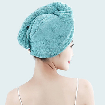 1PC Мека микрофибърна кърпа за коса за момиче Супер абсорбираща бързосъхнеща магическа шапка за душ за жени Тюрбан за коса за баня Twist Head Wrap
