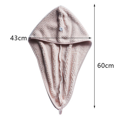 1vnt Minkštas mikropluošto mergaičių plaukų rankšluostis, puikiai sugeriantis greitai džiūstantis magiškas dušo kepuraitė moterims vonios kambario plaukų turbano susukamas galvos apvyniojimas