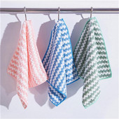 25x25CMSsvītrains trauku mazgāšanas dvielis virtuves tīrīšanas lupata, absorbējoša lupatiņa, mikrošķiedras virtuves trauku trauku krūzes tīrīšanas lupatas tīrīšanas spilventiņš