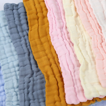 30*30cm Γάζα με χρώμα καραμέλα Τετράγωνη πετσέτα μαλακή βαμβακερή πετσέτα σάλιου μωρού Πετσέτες ρούχων για παιδιά που ταΐζουν σαλιάρα Πανάκια