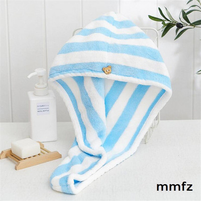 Šešir za sušenje kose od mikrovlakana, tuš, sušenje kose, turban omotač, meka djevojka, dama, žene, brzo upijajući turban, šešir za sušenje kose, 1 kom.