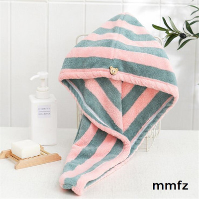 Šešir za sušenje kose od mikrovlakana, tuš, sušenje kose, turban omotač, meka djevojka, dama, žene, brzo upijajući turban, šešir za sušenje kose, 1 kom.