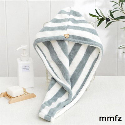Šešir za sušenje kose od mikrovlakana, tuš, sušenje kose, turban omotač, meka djevojka, dama, žene, brzo upijajući turban, šešir za sušenje kose, 1 kom.