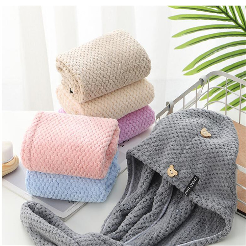 Šešir za sušenje kose od mikrovlakana, tuš, sušenje kose, turban omotač, meka djevojka, dama, žene, brzo upijajući turban, šešir za sušenje kose, 1 kom.