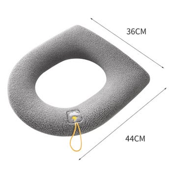 Зимно топло покривало за тоалетна седалка Closestool Mat Мека дебела плетена миеща се миеща се подложка за биде Плюшена тоалетна О-образна протектор