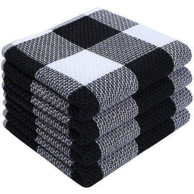 Waffle Kare Pamuk Brzo sušeća Zgušnjava pređa Dy Upijajući ručnik za čišćenje Ručnik za lice Kuhinjska krpa Ručnici za pranje