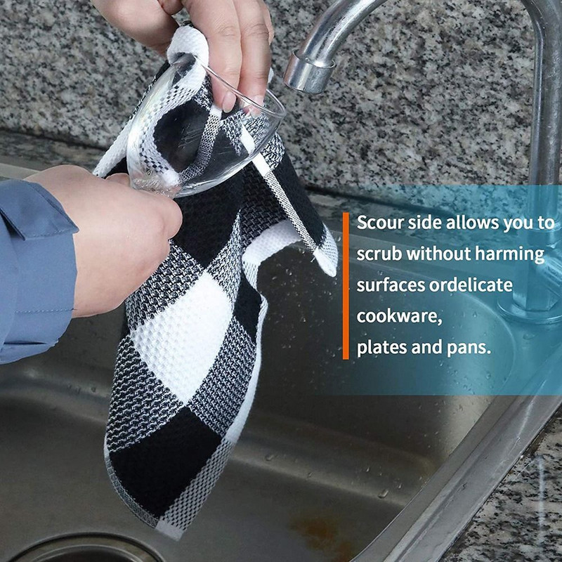 Waffle Kare Pamuk Brzo sušeća Zgušnjava pređa Dy Upijajući ručnik za čišćenje Ručnik za lice Kuhinjska krpa Ručnici za pranje