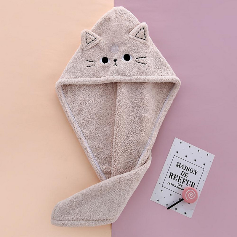 Brzo sušeći dizajn gumba za fiksiranje Slatka mačkica Kapa za tuširanje Suha kosa Umotavanje ručnika Naprava za svakodnevnu upotrebu