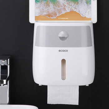 Водоустойчив държач за тоалетна хартия Пластмасов държач за хартиени кърпи Стенен рафт за баня Кутия за съхранение Преносим държач за тоалетна ролка