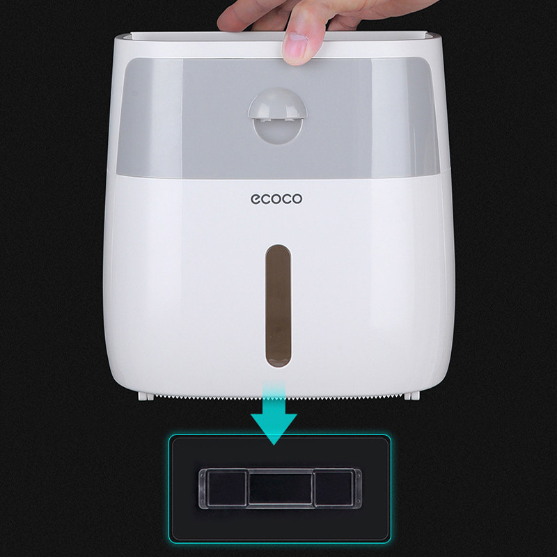 Ūdensnecaurlaidīgs tualetes papīra turētājs Plastmasas papīra dvieļu turētājs Pie sienas stiprināms vannas istabas plaukta uzglabāšanas kaste Pārnēsājams tualetes ruļļa turētājs