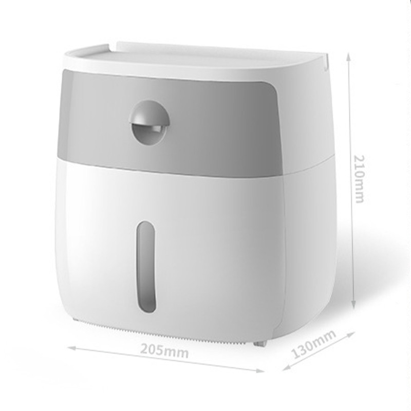 Ūdensnecaurlaidīgs tualetes papīra turētājs Plastmasas papīra dvieļu turētājs Pie sienas stiprināms vannas istabas plaukta uzglabāšanas kaste Pārnēsājams tualetes ruļļa turētājs