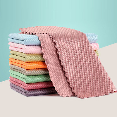 5 gab. Virtuves dvieļu tīrīšanas lupatiņa logu stiklam automašīnu grīdai lupatas Bļoda traukam keramikas flīžu salvete Duster mājas tīrīšanas rīks virtuvei