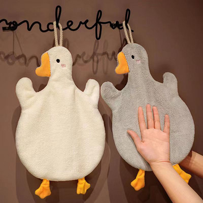 Creative Cute Duck Кърпи за ръце Кухня Баня Топка за кърпи за ръце с висящи халки Мека абсорбираща кърпа от микрофибър мързелива кърпа