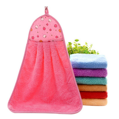 Koraļļu flīsa vannas istabas piederumi Mīksts roku dvielis, absorbējošs auduma lupata, pakarināms audums, tīrīšanas piederumi virtuves piederumi