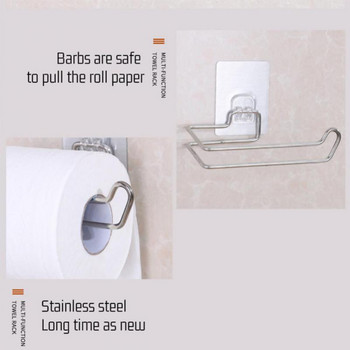 Стенен държач за тоалетна хартия Аксесоари за баня Неръждаема неръждаема стомана Кухненска ролка Държач за тоалетна хартия Дозатор за ролки