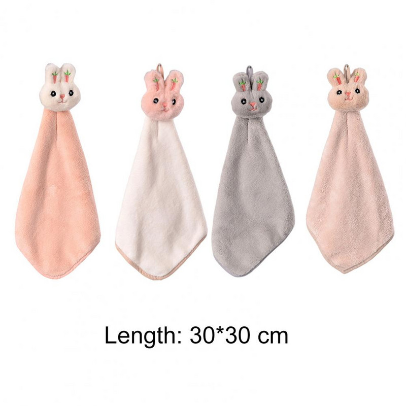 Obrišite Ručnik za ruke Mekan na dodir Zgušnjava Super upijajući Brzosušivi Viseći dizajn Čišćenje Koraljnog runa Crtić Zec Kuhinja Kupaonica Di