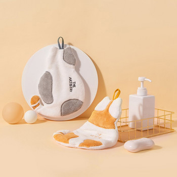 Cute Cat μαλακή πετσέτα χεριών Super απορροφητική μικροϊνών Πετσέτα κουζίνας Επιτραπέζια σκεύη Καθαρισμός πετσετών Εργαλεία με κρεμαστές θηλιές