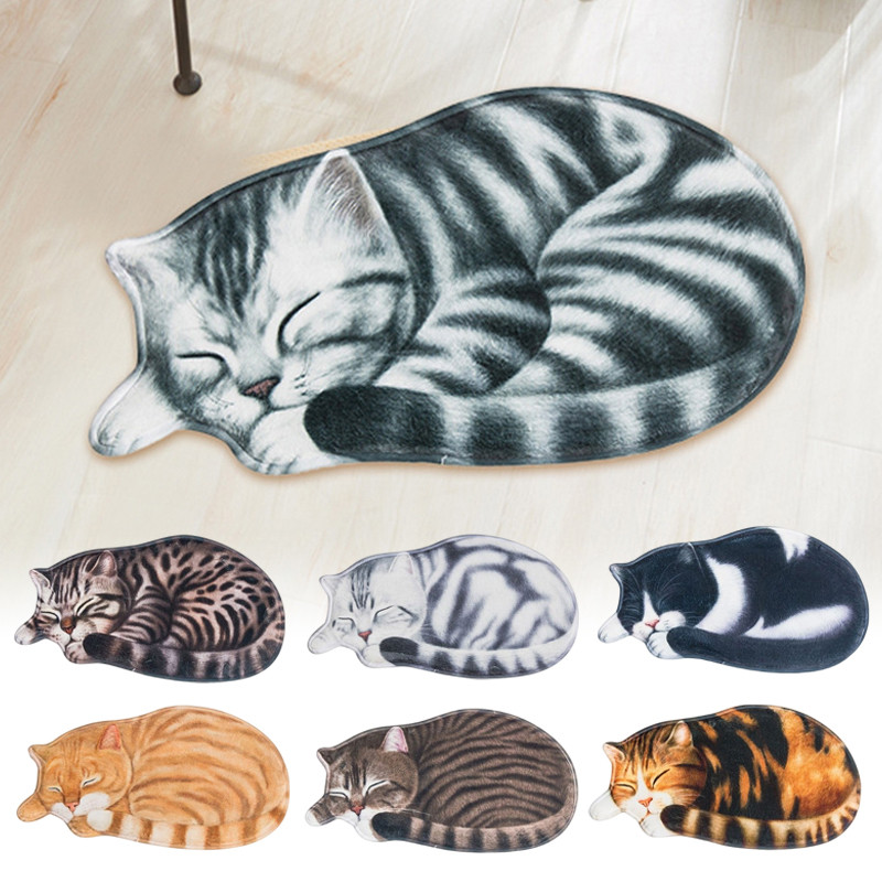 Πατάκι μπάνιου γάτας Πατάκια δαπέδου Είσοδος Παλάκι πόρτας κρεβατοκάμαρας σπιτιού Απορροφητικό αντιολισθητικό 3D πατάκια ποδιών γάτας Κουβέρτα κρεβατοκάμαρας κρεβατοκάμαρας