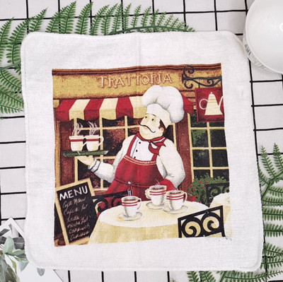 1kom 30x30cm kvadratni pamučni frotir s printom upijajuće kuhinjske kuhinjske krpe za čišćenje posuđa