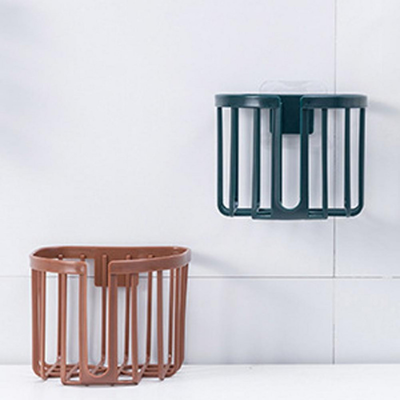 1 vnt. apvali plastikinė vonios lentyna, savaime nutekanti gera ventiliacija tualetinis popierius dušo lentyna vonios kambario priedai namams