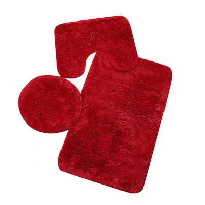 Protuklizni tepih Podna prostirka jednobojna 3kom kupaonska WC školjka jastučić U-oblika