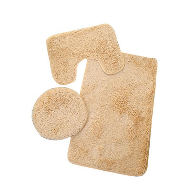 Protuklizni tepih Podna prostirka jednobojna 3kom kupaonska WC školjka jastučić U-oblika