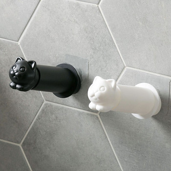 Δημιουργική κρεμάστρα για πετσέτες γάτας Επιτοίχια αναδιπλούμενη θήκη για ρολό Κολλώδης κύλινδρος τοίχου Κρεμάστρα χαρτιού τουαλέτας Αξεσουάρ μπάνιου
