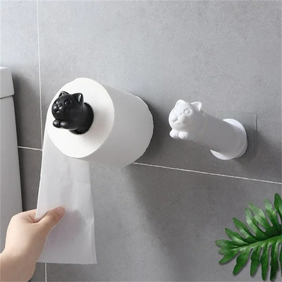 Creative Cat käterätikuivati Seinale kinnitatav sissetõmmatav rullihoidik Kleepuva seinarulliga tualetträtikuriide nagi Vannitoa tarvikud