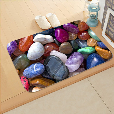 3D-värviline kivimuster Magamistoa libisemisvastane korallide samet pehme vaipvaip Köök Vanni sissepääsu uksematt Kodukaunistuse uksematt