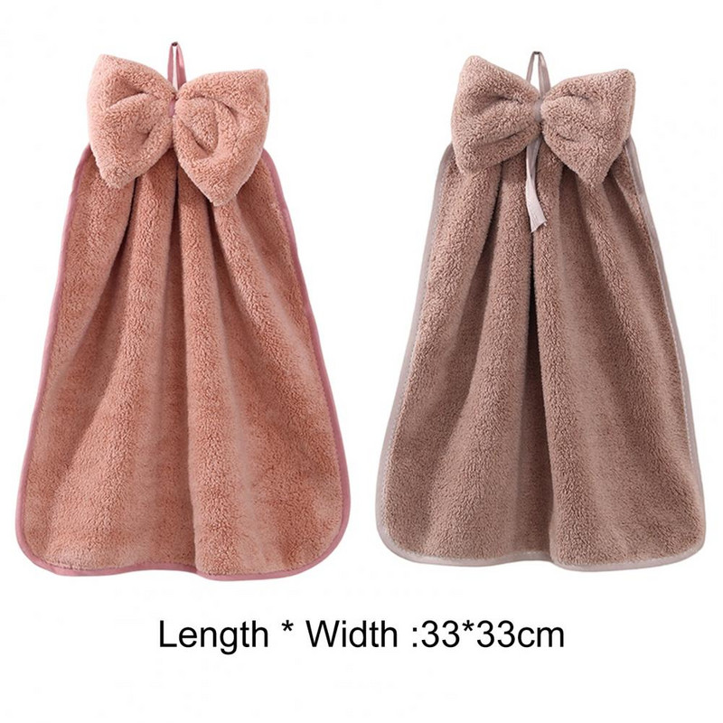Bowknot ručnik za ruke za kuhinju, kupaonicu, koraljni baršun, mikrovlakna, meke, brzo sušeće upijajuće krpe za čišćenje, frotirni ručnici za kućnu kupaonicu