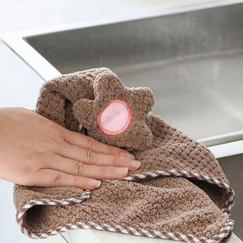 1kom Viseći ručnik od koraljnog baršuna Crtani ručnik od mikrovlakana koji upija ručnik za ruke Kuhinjski pribor za kupaonicu Zidni ručnik